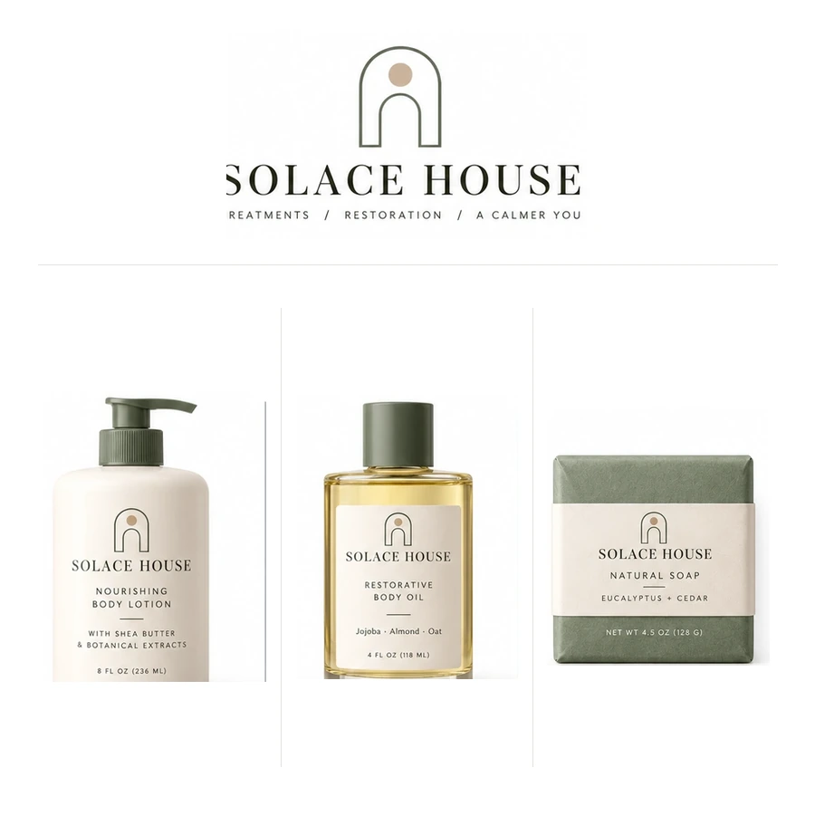 Solace House brand application concept